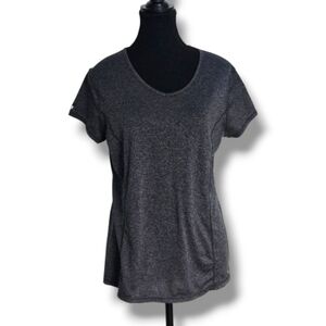 Danskin Now Dri-More Athletic Scoop-neck Tee, XL 16-18, Gray, Moisture-wicking